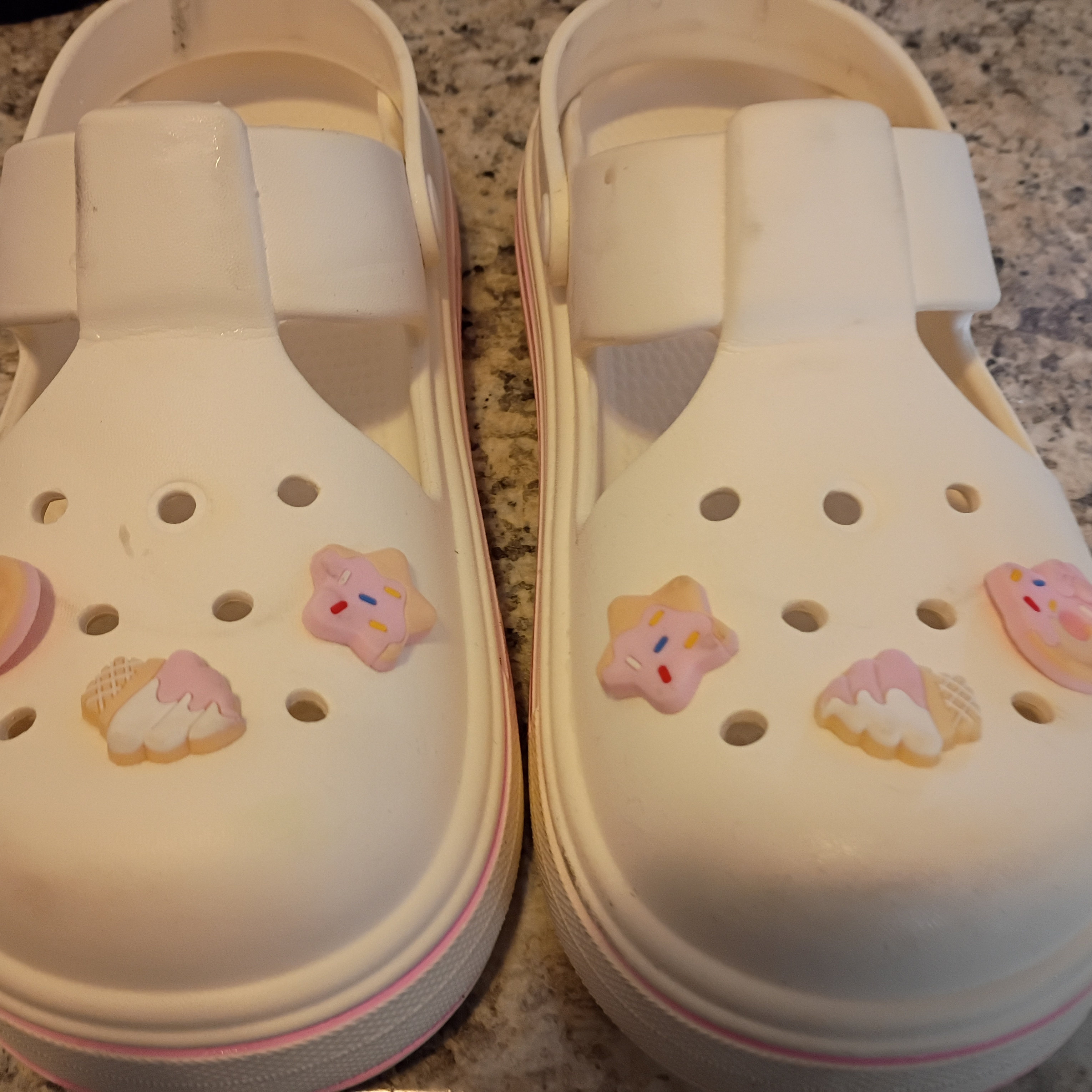 Charming Cream Kids Water Shoes With Pink And Yellow Details